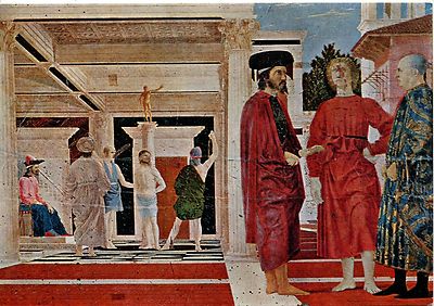 Alte Kunstpostkarte - Piero della Francesca - Die Geisselung Christi