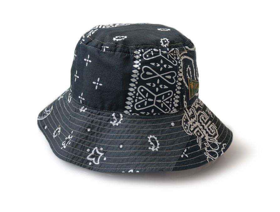 KAPITAL bandana patchwork bucket hat long brim type online