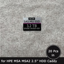 20pc of N9X92A 841501-001 MSA 3.2TB SAS MU SSD caddy tray label sticker for HP