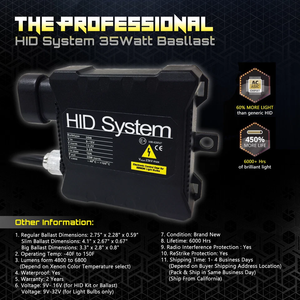 Autovizion Xenon Lights Slim HID Kit for Honda Accord CR-V CR-Z City Civic - Image 2 of 4