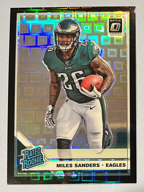 Miles Sanders 🔥 2019 Panini Optic Rated Rookie Black Pandora /25 RC PRIZM SSP📈