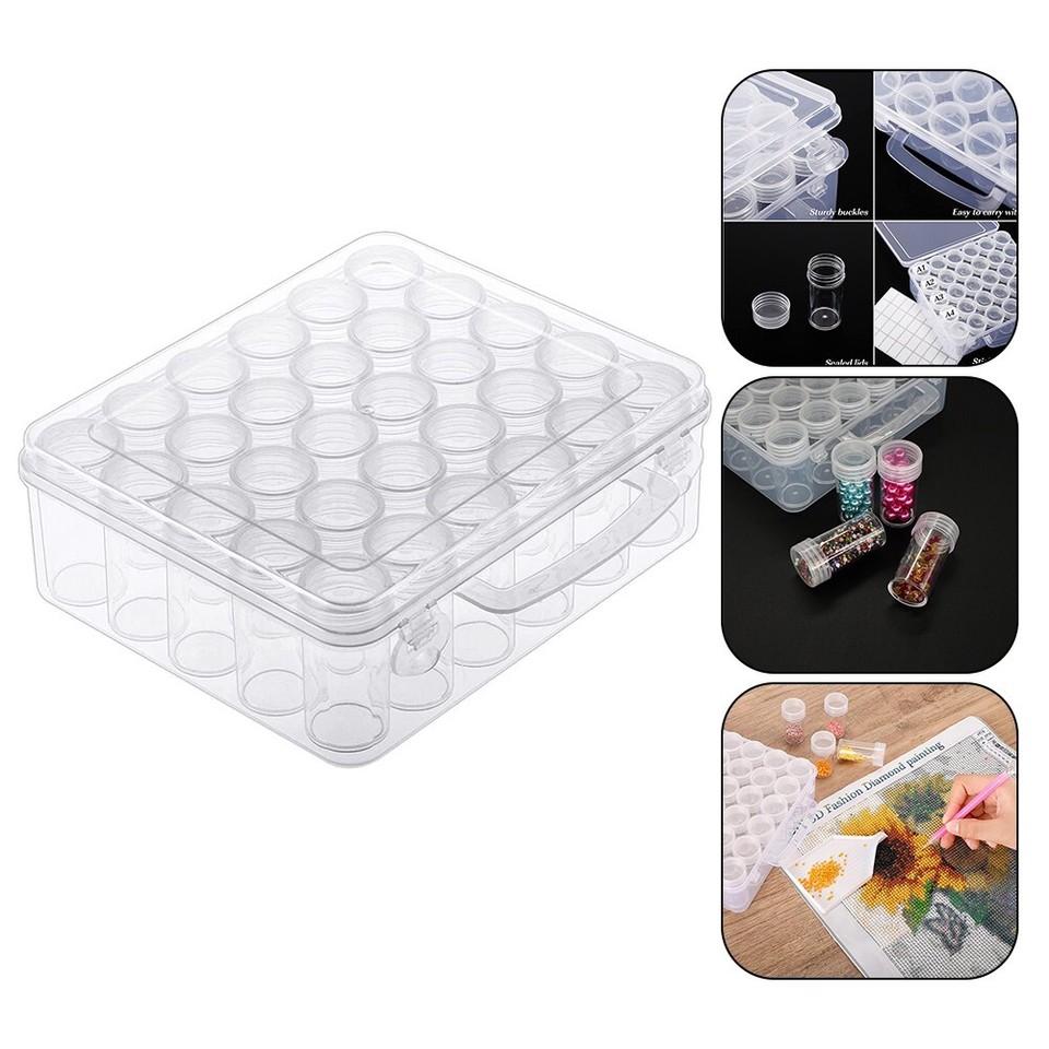 For Beads & Jewelry Storage Made Easy Clear Plastic Jars with Double