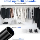 28 to 48" Long Adjust Strong Rod Wall Mounted for Closet cabinet Shower Curtain