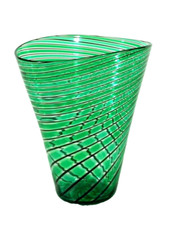 Salviati MURANO Glas Vase ° Spiraldekor ° Sixties - mezza filigrana - Glasvase