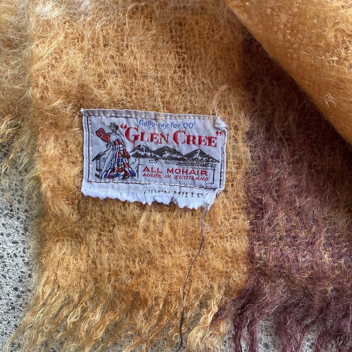 Vintage Glen Cree Made in Scotland Multicolor Mohair Throw Blanket