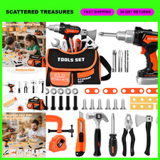 38 PCS Kids Tool Set with Toy Drill, Carry Bag - Toddler Tool Kit for Ages 3-8