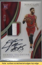 2016 Immaculate Rookie Jersey Number 7/45 Denzel Valentine Patch Auto READ 0q0