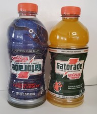 2x Gatorade Citrus Cooler Stranger Things Dustin 1987 + Upside Down 28oz