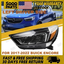 Left Driver Side Full LED Headlight lamp w/ LED DRL for 2017-2022 Buick Encore