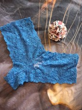 Vintage Fredericks Of Hollywood Panties Large Teal Blue Nylon Lace NwT Y2K 2000s
