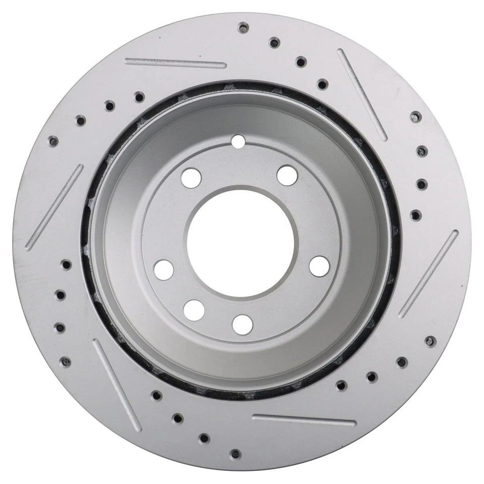 Par trasero de rotor de freno de rendimiento perforado ranurado recubierto para Audi VW Foto 4 de 4