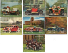 Bhoutan 1971 Lot de 7 timbres 3D Imperf série Automobiles anciennes MNH