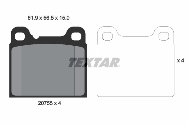 Plaquettes de frein Textar 2075506 kit de frein à disque pour Volvo 2701662