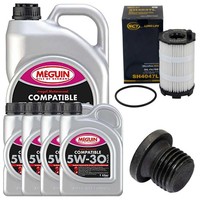 MotoröL Filter Set 5W-30 Plus Meguin 9 Liter + Schraube FüR Audi A6 VW Touareg