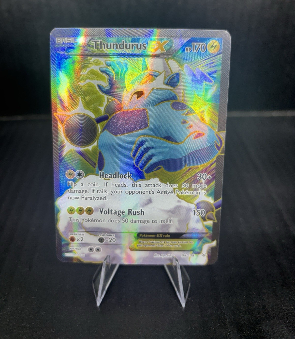 The Pokémon Company Pokémon TCG Thundurus EX Roaring Skies 98/108 Full Art Holo