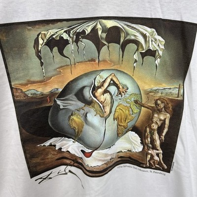 Vintage Salvador Dali Art T Shirt Men s XL 80s 90s Surreal Geopoliticus Warhol