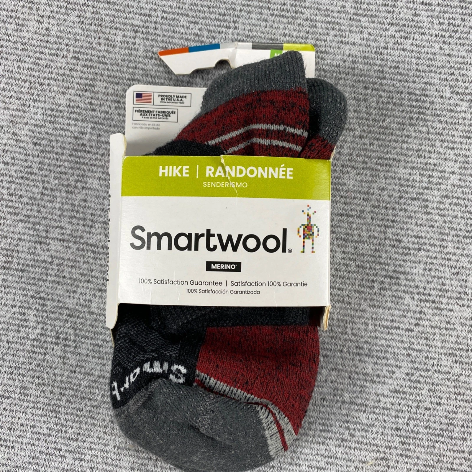 Smartwool Hike Light Cushion Ankle Socks Merino Wool Mens M Womens L
