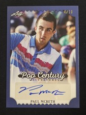 Paul McBeth 2016 Leaf 4/10 Blue Pop Century Signature Trading Card Disc Golf