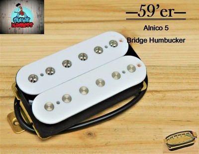 G.M. 59'er Alnico 5 White Humbucker Bridge (52mm) (4-wire) for Gibson Epiphone 