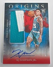 KJ Simpson Jr. 2024-25 Panini Origins #RJA-KJS Rookie Patch Auto Red /99 KG