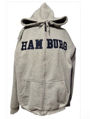Hamburg XXL Gray Hoodie by Simran Kangaroo Pocket Full Zipper EUC
