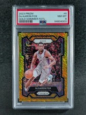 2023-24 Panini Prizm DEAARON FOX 3/10 Gold Shimmer FOTL Prizm SP #6 PSA 8