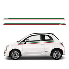 Aftermarket Italian Flag Racing Stripe Side Door Decal  Italy Tricolor Vinyl G