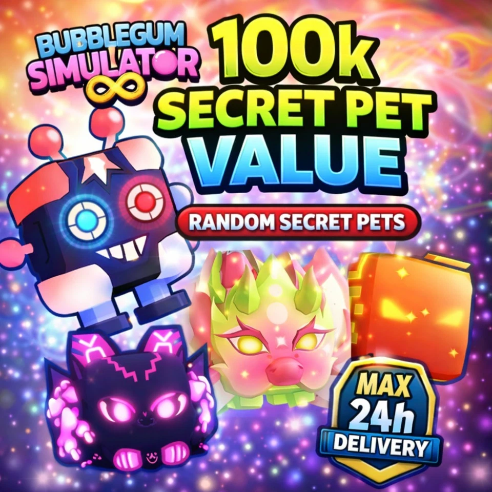 Bubble Gum Simulator Infinity 100k Value || BGSI Random secrets, fast delivery