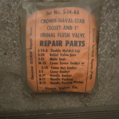 Sloan S-14-AA Crown-Naval-Star Closet and 1'' Urinal Flush Valve Repair Parts