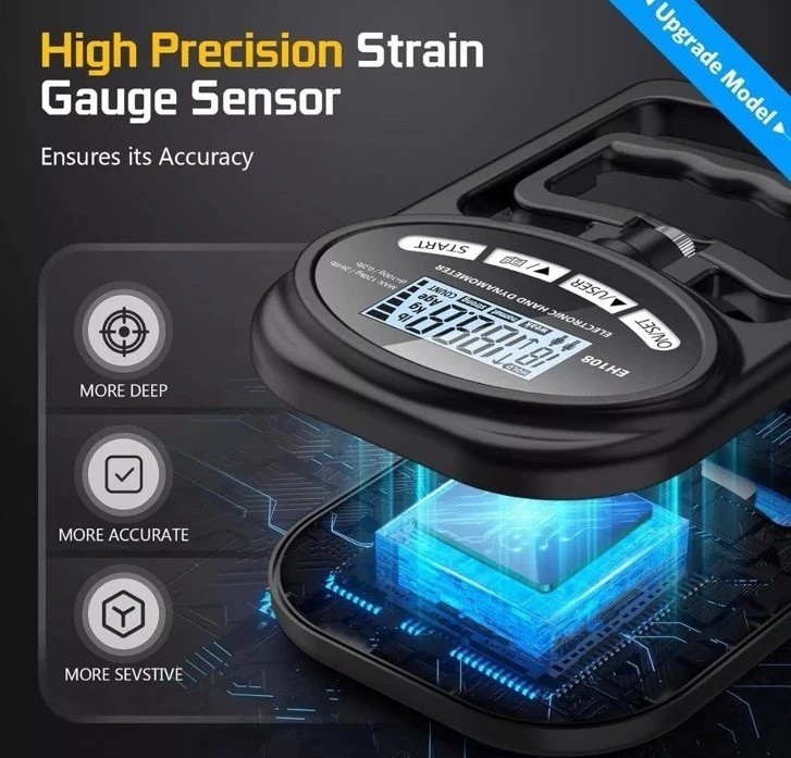 Grip Strength Tester 265Lbs/120Kg Digital Hand Dynamometer Grip Strength NEW US