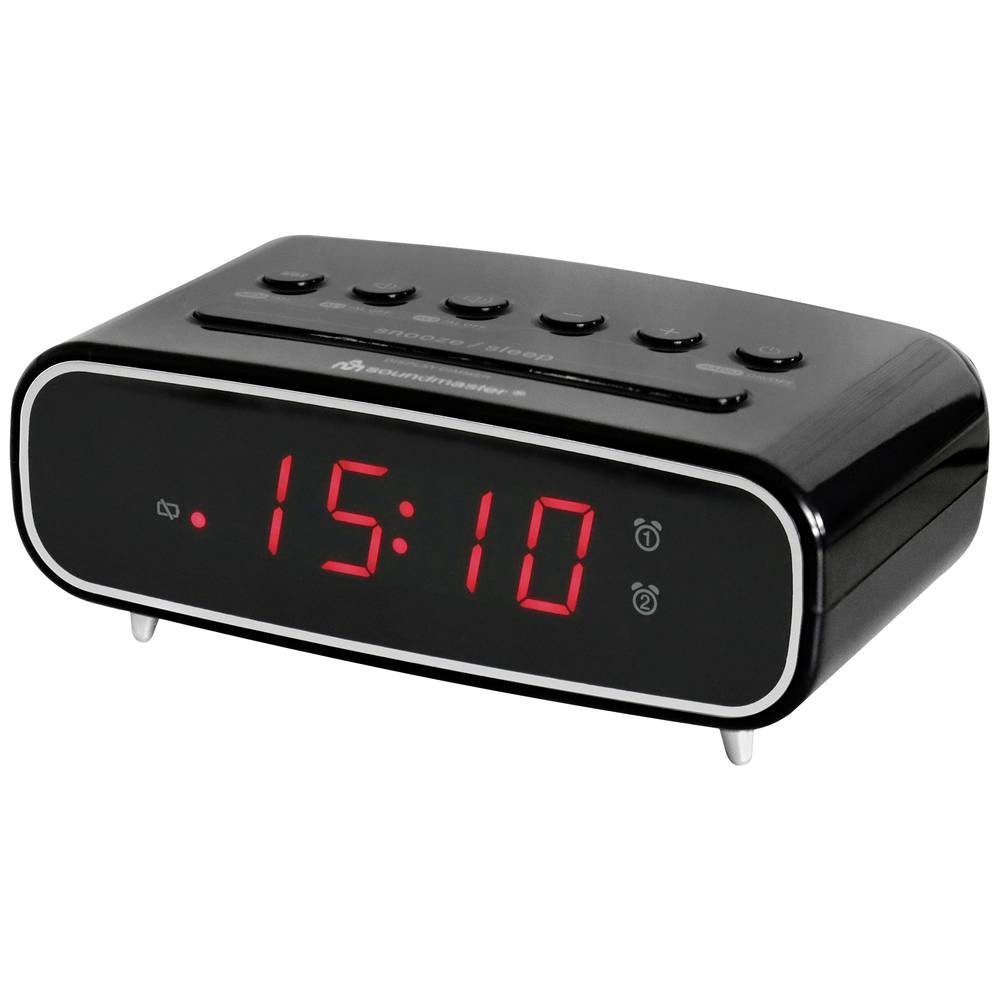 Radio-réveil FM avec fonction réveil par radio et affichage LED clair soundmaster UR111SW