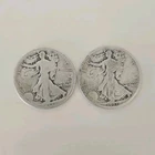 1917 Liberty Walking Half Dollar Silver Coins Circulated Lot of 2