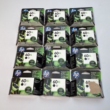 Lot of 12 HP 60XL Black Original Ink Cartridges CC641WN Exp 10/2021-07/2023, New