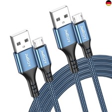 MICRO USB Kabel 2M 2Stück USB A auf Micro USB Nylon High Speed Android Handy 