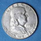 1955 50C Franklin USA Half Dollar - 90% Silver - Lowest Franklin Mintage