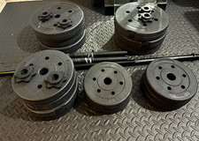 Opti Vinyl Dumbbell & Barbell Set – 50kg