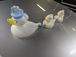 Vintage Set Of Gerber Plastic Duck Bath Toys - Mama And Two Ducklings
