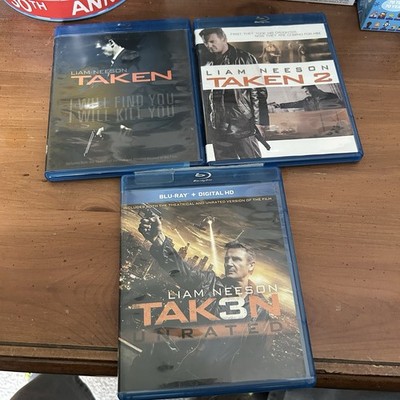 Taken 1 2 & 3 Action Trilogy Blu Ray Set Liam Neeson (3 disc)