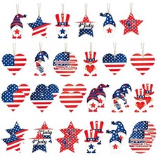 24 Pcs 4th of July Ornaments Memorial Day Decorations Patriotic Independence Day