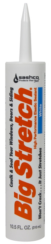 Big Stretch 10016 Acrylic Rubber Sealant, White, 10.5-oz. - Quantity 12