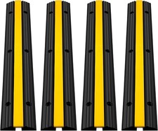 4 Pack of 1-Channel Rubber Cable Protector Ramps 22046Lbs Cable Wire Cord Cover