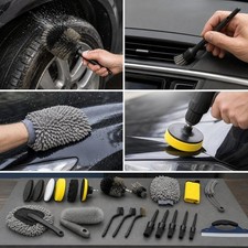 Kit de Nettoyage Voiture Complet 23 Pièces avec Brosses pour Perceuse, pour