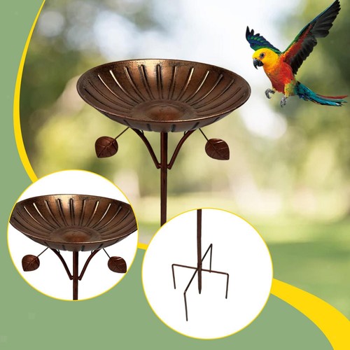 Bird Feeder Ornament Metal Spacious Bird Bath for Bird Lovers Garden - Picture 4 of 7