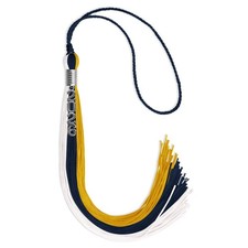 Endea Graduation Navy Blue/Gold/White Tassel with Silver Stacked Date Drop