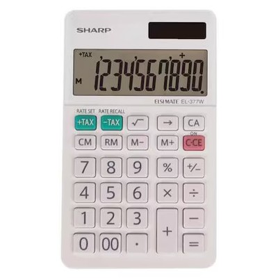 Sharp El-377Wb Pocket Calculator, Lcd, 10 Display Digits