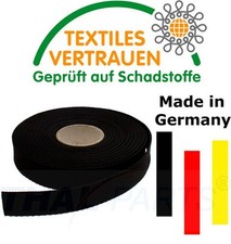 10m Gurtband 25mm Breit - ca. 1,6mm stark - Schwarz - PP Taschengurt Taschenband
