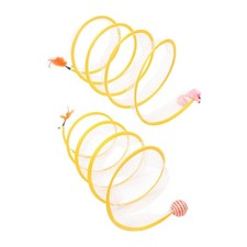 Folded Cat Tunnel Toy Pet Interactive Toy Cat Tunnel Feather Toys for Small