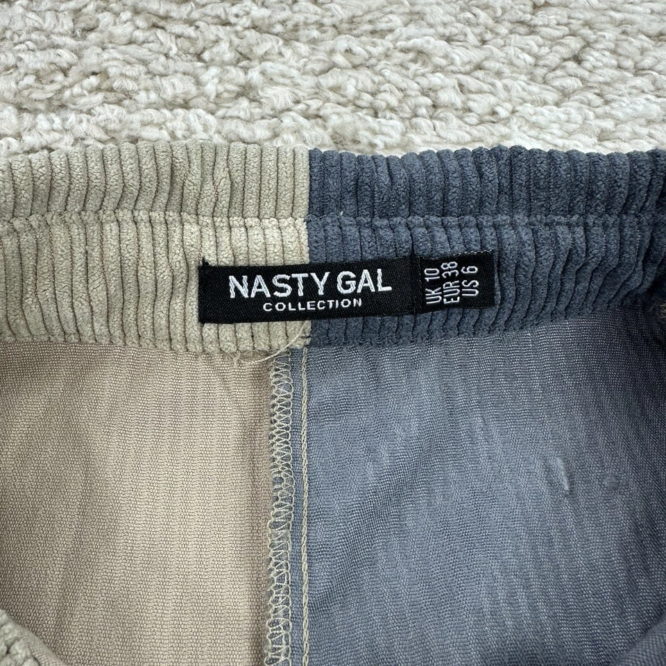 Vestido Camisa Mujer Nasty Gal Talla 6 Pequeño Pana Color Bloque Botón Delantero Foto 4 de 4