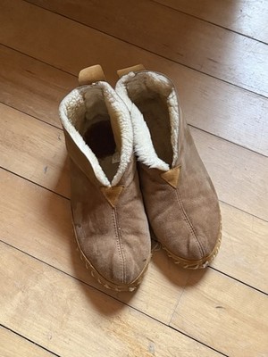 LL Bean Wicked Good Slippers Suede Leather‎ Shearling Lined Ankle Brown Mens 9 M LL Bean Wicked Good Slippers Suede Leather Shearling Lined  main image 4