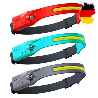 COB LED Headlamp Sensor Headlight Flashlight USB Rechargeable Outdoor Work Light